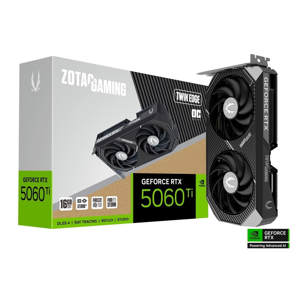 Placa de Vídeo Zotac Gaming Geforce Rtx 5060 Ti 16gb Twin Edge Oc Zt-B50620h-10m