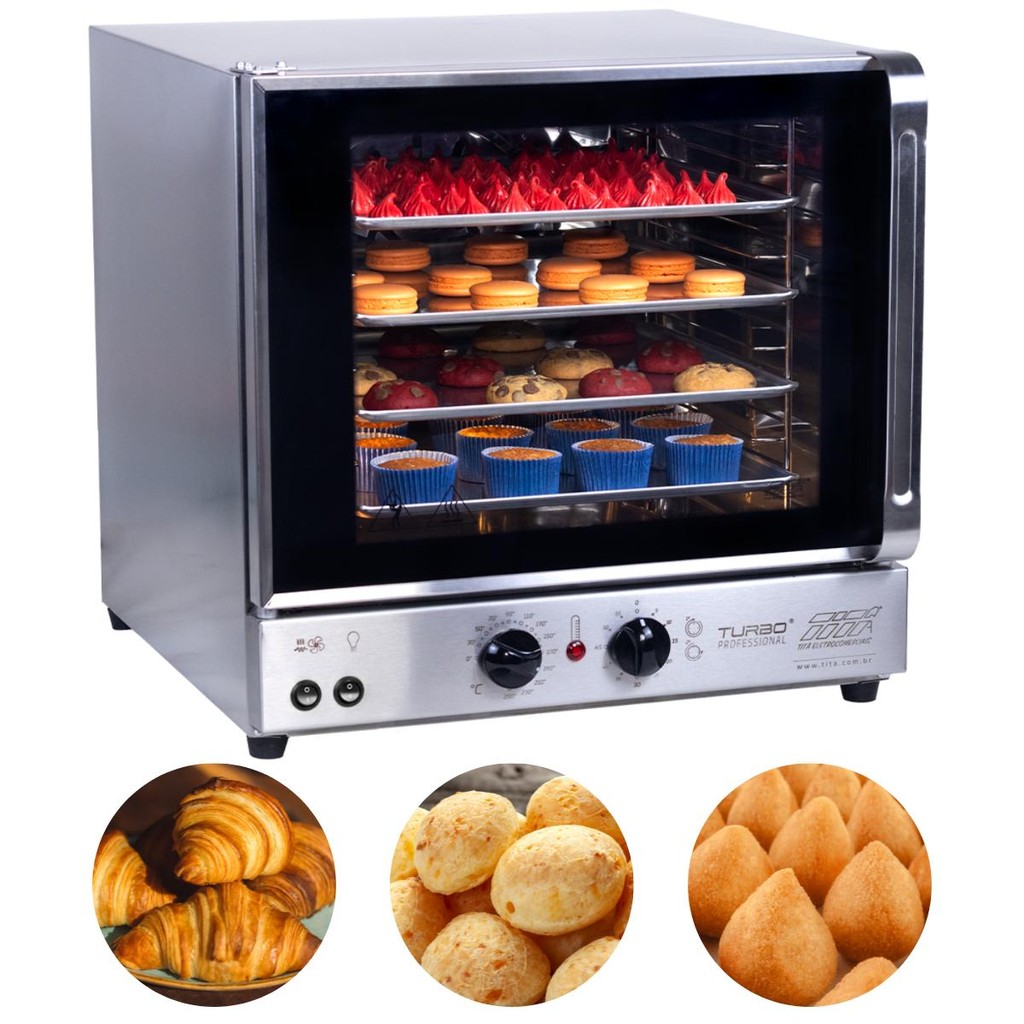Forno Turbo 4 Bandejas 35x35 Forno Profissional Elétrico 304