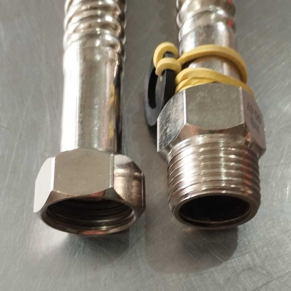 2 unidades Flexível Engate Cromado Para Água Aquecedor À Gás 1/2 30cm