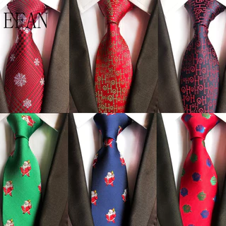 Novo 8cm Gravatas Masculinas Casamento Noivo Festa Jantar Gravata Natal Floco De Neve Papai Noel Elk Vermelho Roxo Verde