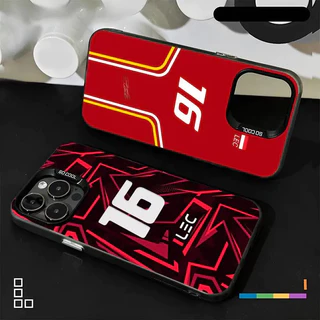 Charles Leclerc 16 F1 Caso De Telefone Fosco Colorido Prata Para iPhone 16 15 14 13 12 11 Pro Max Plus XS X Capa Dura À 