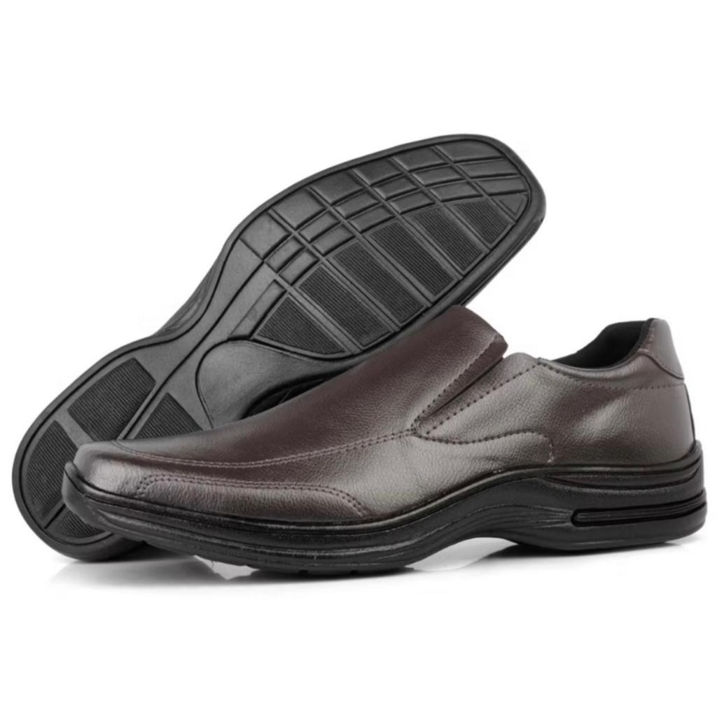 Sapato Masculino Social Ortopédico Liso Confort Para Trabalho ...