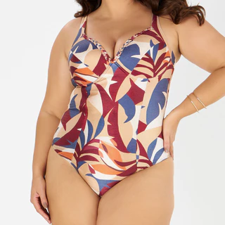 Maiô C/ Bojo Estampada Zero Barriga Plus Size Banho de Mar em Oferta na Shopee