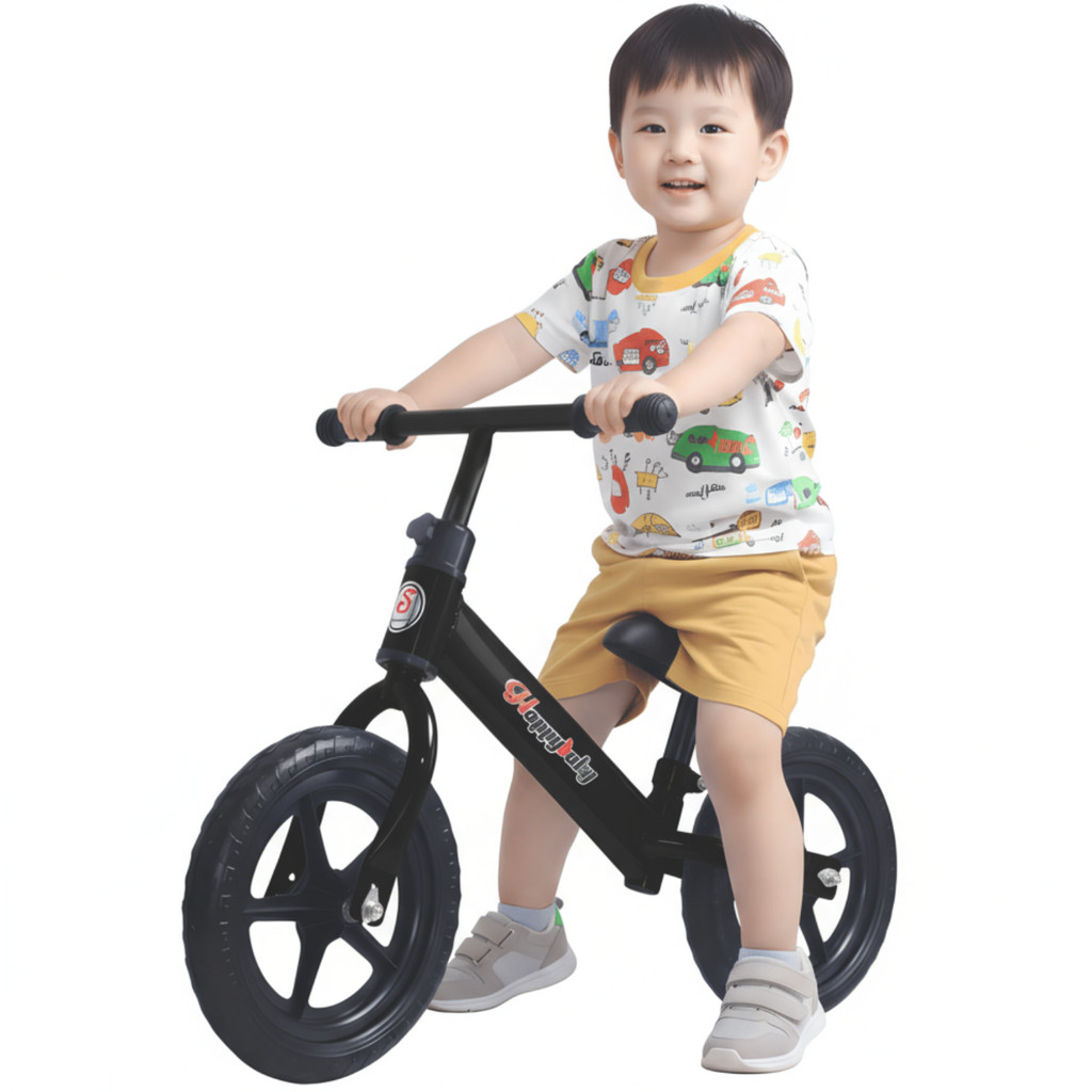 Bicicleta Infantil De Equilíbrio Sem Pedal 2 Rodas Preta - Castela ...