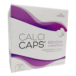 Calcicaps 600 + D3 + K1 + Minerais - 60 Cápsulas em Oferta na Shopee