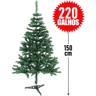 Árvore De Natal Verde 150cm 220 Galhos Pinheiro Luxo Grande