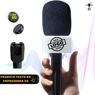 Bastão para Microfone Lapela Redondo Lark M2 Canopla Personalizada Suporte Adaptador Feito em Impressora 3d