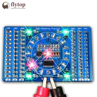 FLYTOP SMD Kit De Placa De Prática De Solda CD4017 + NE555 LED Rotativa DIY Treinamento De Habilidade Componente Eletrôn