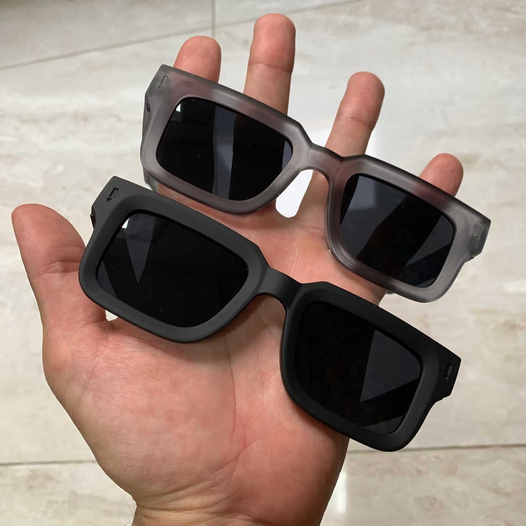 Óculos de Sol Estilo Streetwear Oversized Retangular Armação Grossa do Hype Rapper Trapper