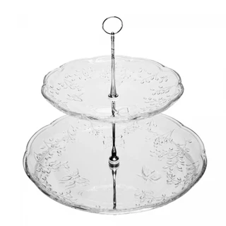Prato P/ Doces 2 Andares New Butterfly Cristal - Lyor