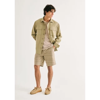 Bermuda Masculina Fio Tinto Listrada em Oferta na Shopee
