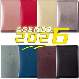 Agenda PequenoA6/GrandeA5 2026 Capa Em Pu Diária Executiva Couro Planner 192/168 FLS Anotações