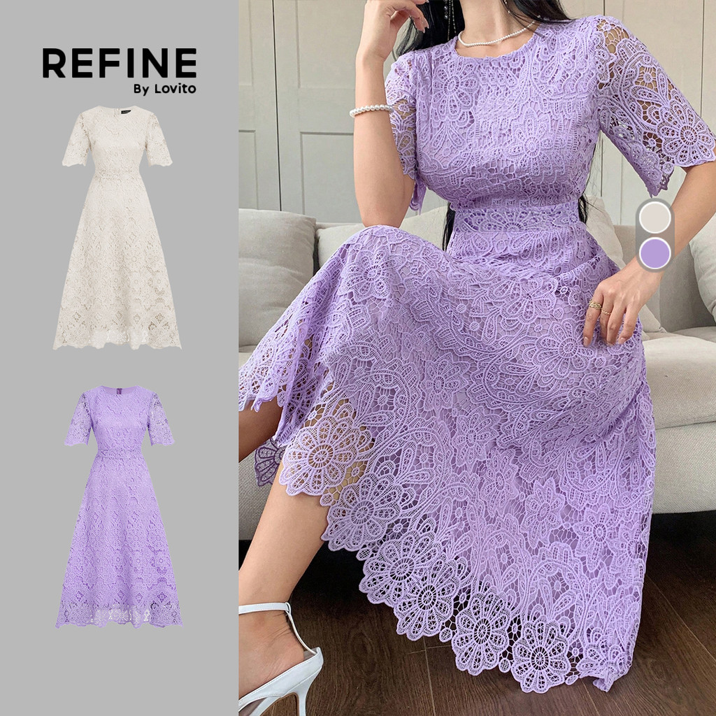 Lovito Boho Vestido de Estampa Floral de Um Ombro Só L12045 (Roxo