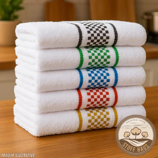 Super Kit 10 Panos de Prato/Copa Premium 100% Algodão Atoalhada Felpuda Grande Toalha de Cozinha