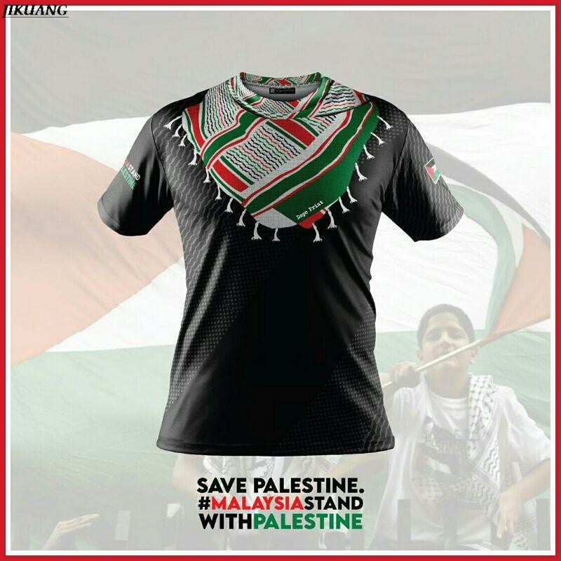 Palestina X Malásia Somos Livre Camisa De Sublimação Completa Verão ...