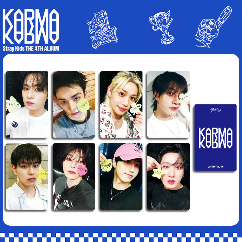 8 Pçs/set KPOP Stray Kids LOMO Cartão KARMA Photocard Coleção