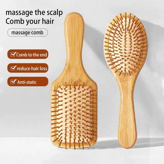 Escova de Cabelo de Bambu Premium Promove o Crescimento Previne a Queda de Cabelo Pente de Dentes Grandes Escova de Salã