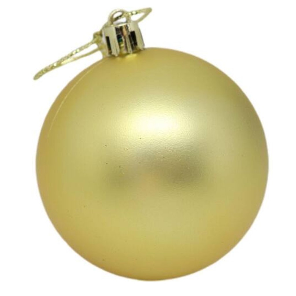 Bolas de Natal Decorada Grande 20cm Dourada Fosca Luxo 1unid