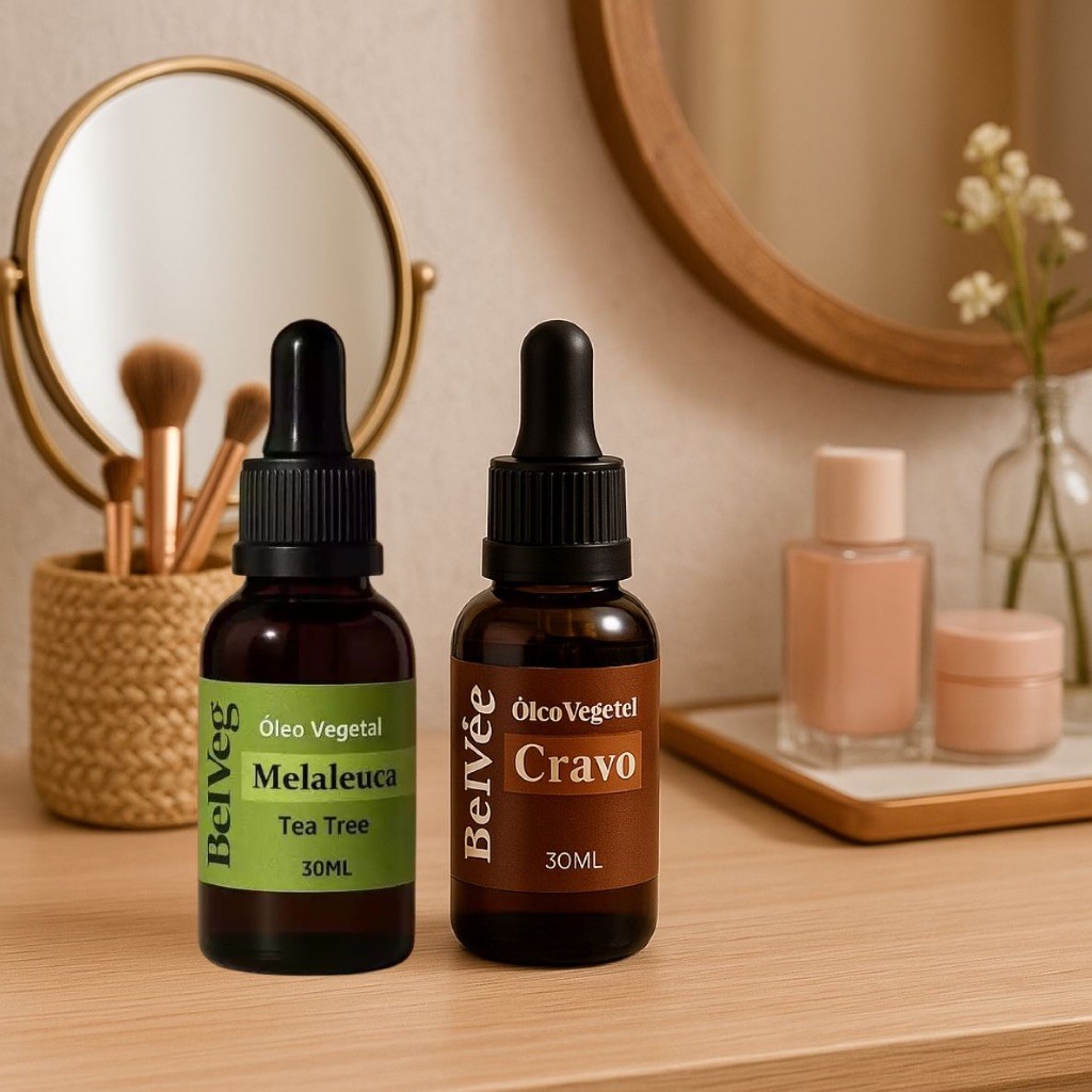 Kit Óleo Melaleuca + Cravo 30ml Combate Fungos e Micose de Unhas Belveg ...