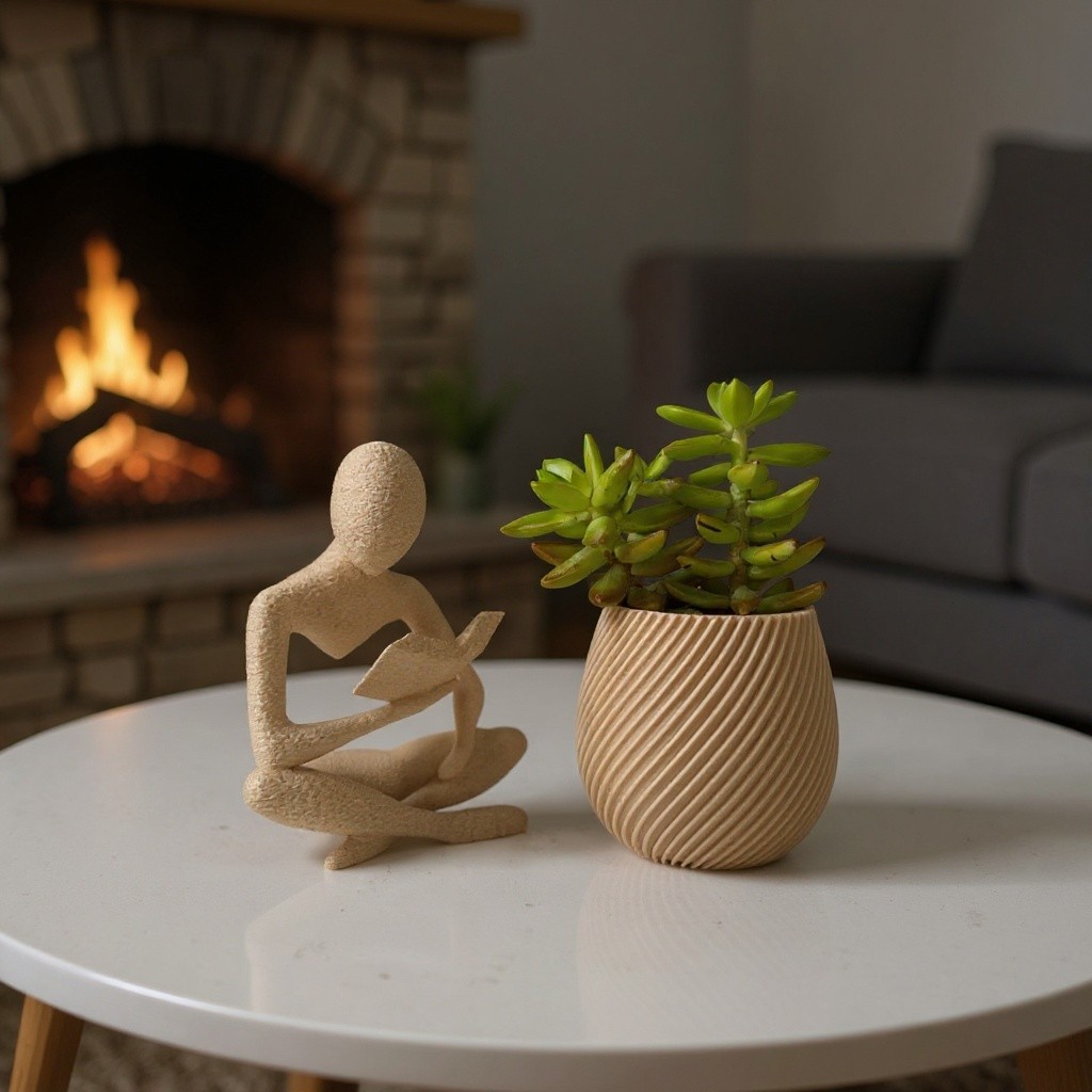 Estátua Decorativa Leitor Livro + Vaso Para Planta Suculenta | Decoração Moderna | Shopee Brasil