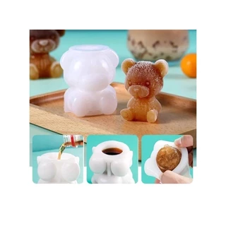 Forma De Gelo Urso 3D Silicone Seguro Sem BPA Para Cubos, Chocolate, Velas E Sabonetes