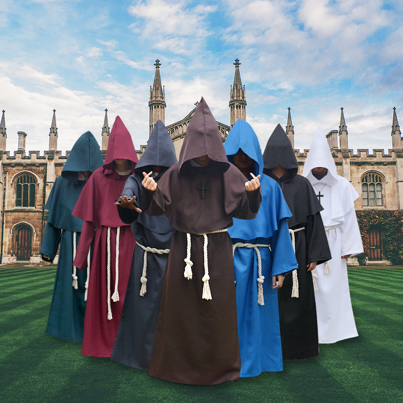 Traje de monge Medieval Reverend cos traje Halloween morte Robe cosplay ...