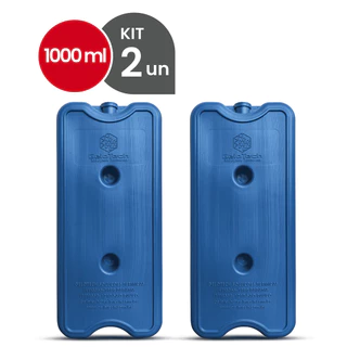 Kit 2 Gelo Reutilizável 1000ml Até 8h Gelado Não Molha | GeloTech Rígido Gel Artificial Atóxico