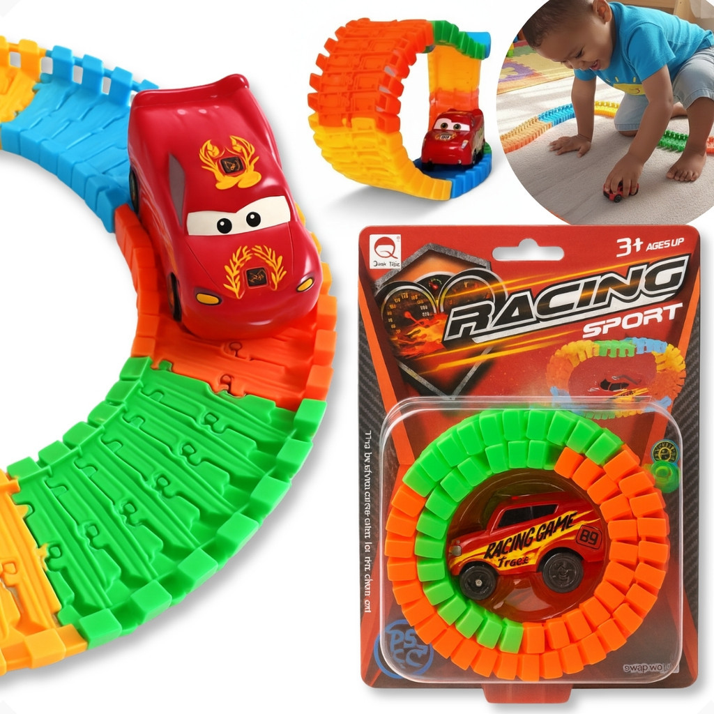 Pista Carrinho Maluca Trilha Flexível Brinquedo De Montar | Shopee Brasil