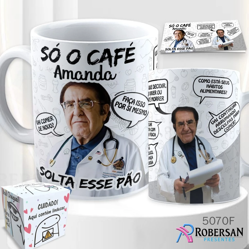 Caneca Dr Now Quilos Mortais Fitness Personalizada Porcelana - Só O Café Solta Esse Pão Kilos