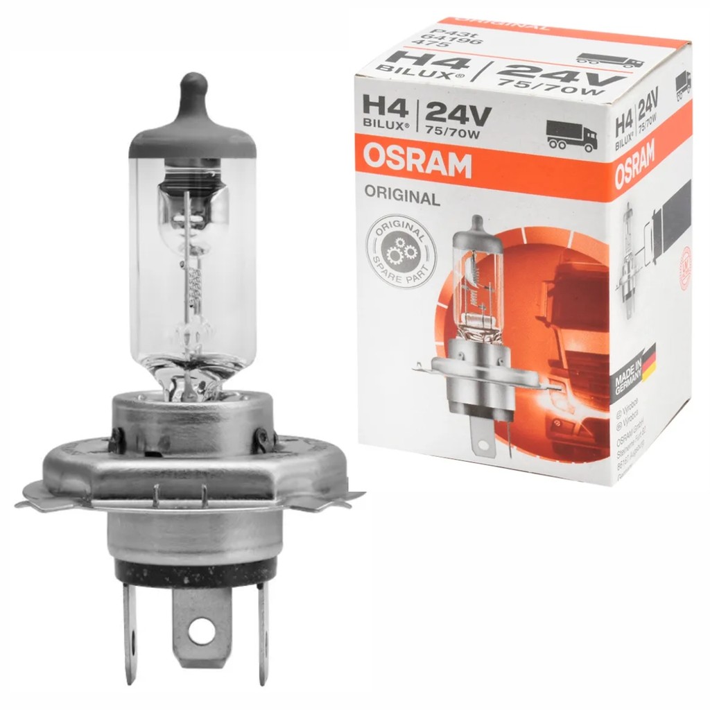 Lâmpada Halógena Osram Original H4 75/70W 24V - Caminhão | Shopee Brasil