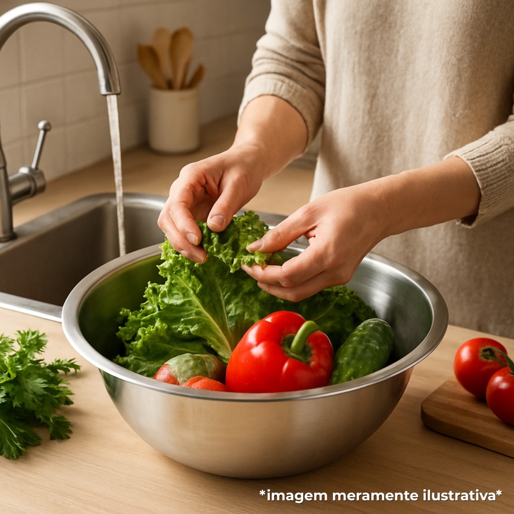 Tigela Bowl de Inox Redonda 35cm 5 Litros Ideal para Cozinha