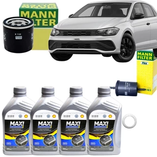 Kit Revisão Óleo 5w40 + Filtro Óleo e Combustível Polo Track 1.0 Mpi 2023... (Mann Filer + Óleo VW) em Oferta na Shopee