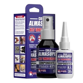 Cola Almasuper Kit Universal Componente A 50ml + Componente B 20g em Oferta na Shopee
