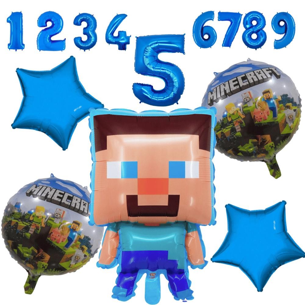 Kit Balão Festa MineCraft Aniversario Balões Idade Ano | Shopee Brasil