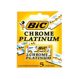 Lâmina de barbear descartável Chrome Platinum 5 unidades Bic em Oferta na Shopee