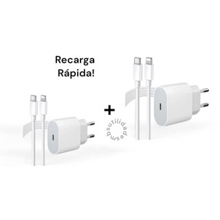 Kit 2 Carregadores Turbo De iPhone Fonte com Cabo Carregamento Rápido 35W