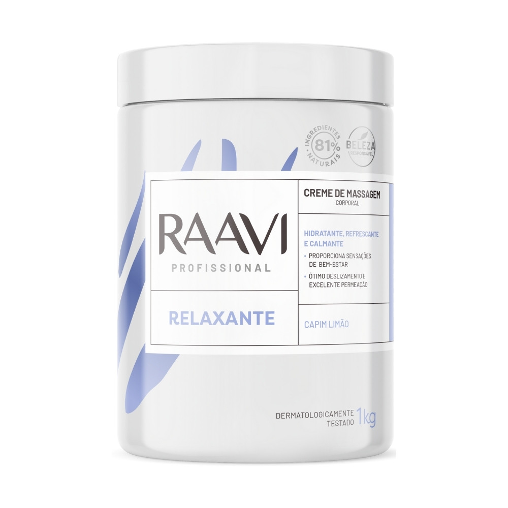 Imagem do produto Creme Massagem Relaxante Corporal Capim Limão Raavi 1Kg