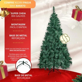 Arvore De Natal 180cm Super Luxo Com 800 Galhos Montagem Fácil E Super Rápida Grande em Oferta na Shopee