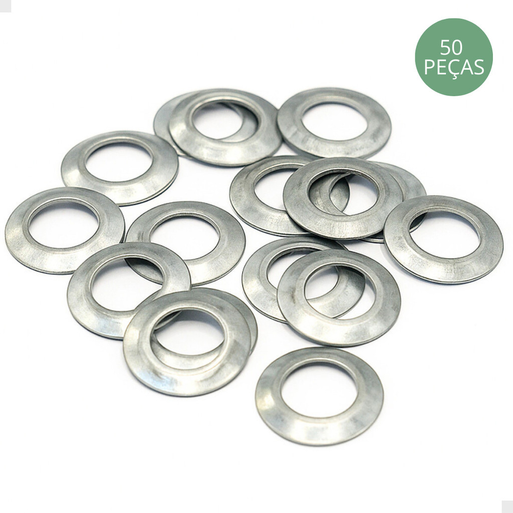 Kit 50 Arruelas P/ Calotas Metal Aço Carro Aro 13 14 15 16 | Shopee Brasil