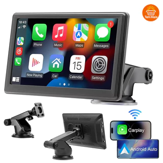Rádio Carro Portátil 7" - FHD IPS Tela Touch,Compatível com Android Auto/CarPlay,Espelho Link, Bluetooth&FM para Carro em Oferta na Shopee