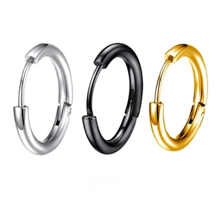 Brinco de argola Aço Inox 10mm 12mm 14mm 16mm 18mm 20mm Masculino Feminino Articulada 1 par