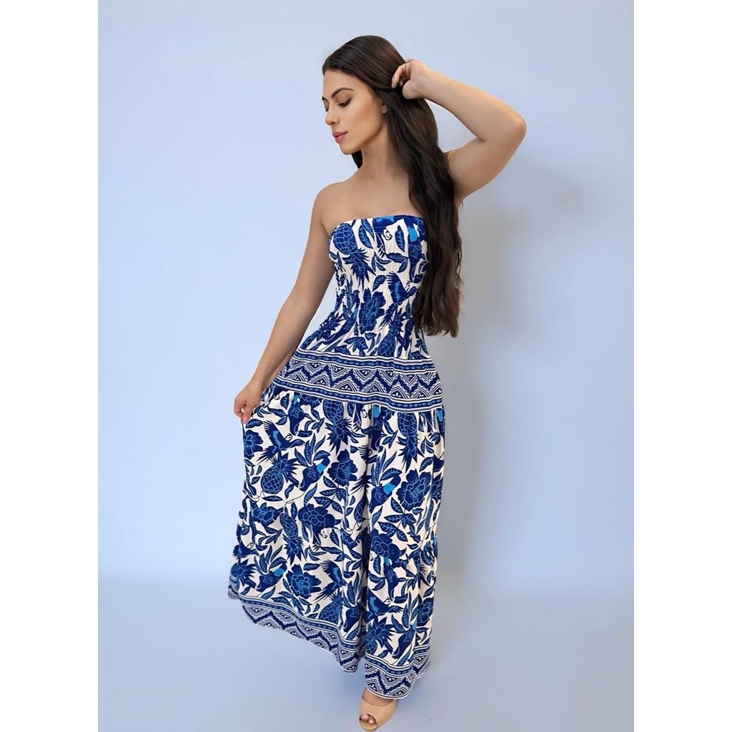 Vestido Longo Tomara que Caia Estampado