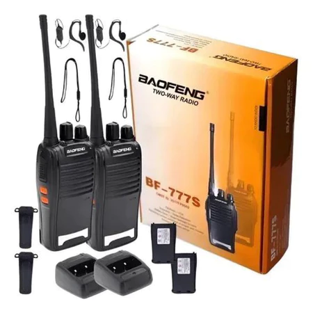 Kit 2 Rádio Comunicador Walk Talk 16 Canais Alcance 12 km Profissional Baofeng BF-777s - Bivolt