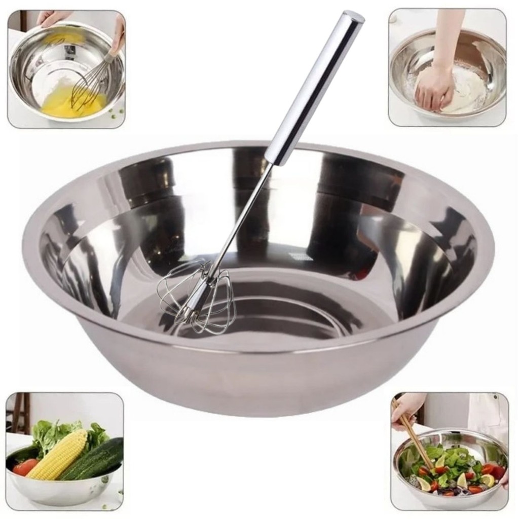 Tigela Bowl Inox 23cm 1,6L com Batedor Semi Automático / Fue