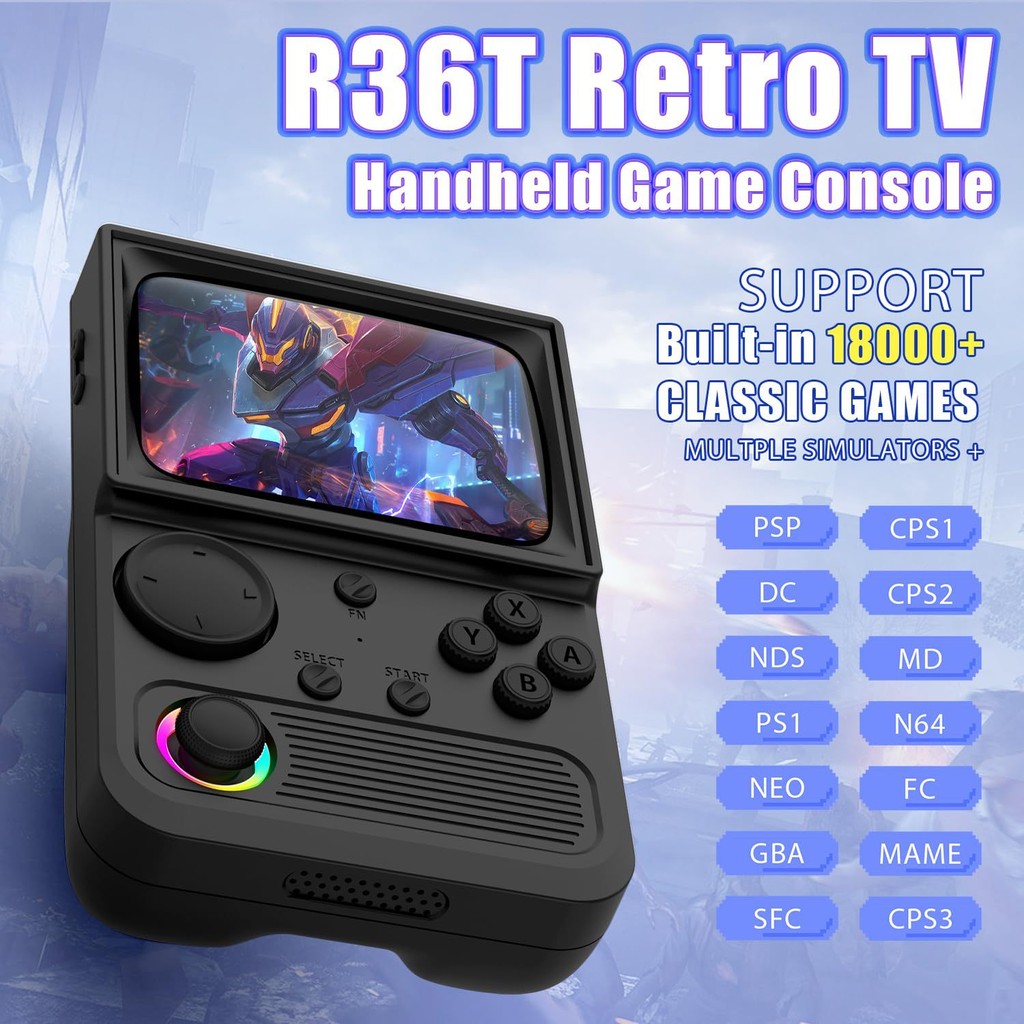 Console De Jogos Retrô R36T 22.000 + Pré-Carregados , Emulador