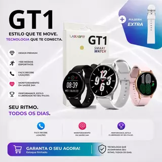 Relógio Inteligente Smartwatch Gt1 Bluetooth Whatsapp Ligações Gps + 2 pulseiras