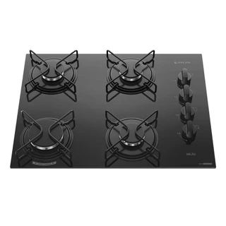 Cooktop 4 Bocas Atlas Milão Mega Chama a Gás Preto Bivolt em Oferta na Shopee