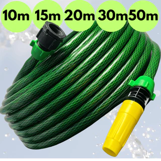 Mangueira De Jardim Flexível De Pvc Trançada Verde Com Esguicho