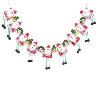Varal Decorativo Papai Noel em Poliéster 76cm Enfeite de Natal em Oferta na Shopee