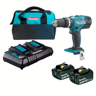Parafusadeira 18v Makita DHP453z com 2bat 3a + carregad 127V em Oferta na Shopee